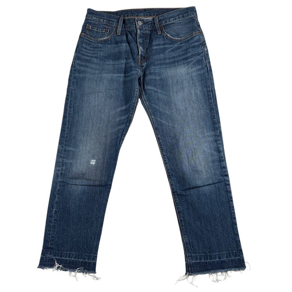 Vintage Style Levi's 501 CT Distressed Raw Hem Jeans